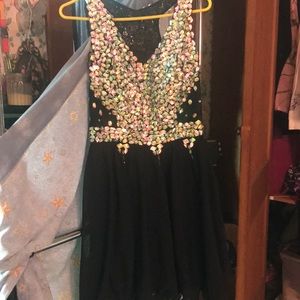 Black and silver Homecoming dress